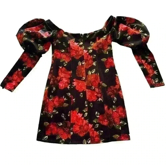 ASOS Dress Women’s Size 6 Floral Off Shoulder Mini - Picture 6 of 8